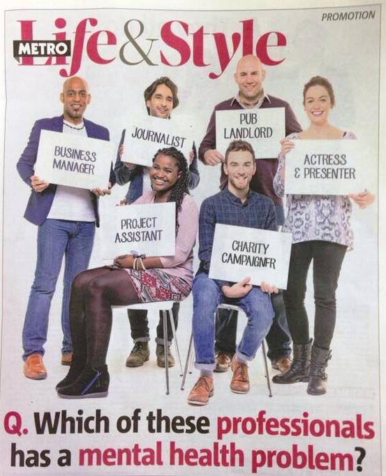 Time to Change media volunteers in the Metro Newspaper