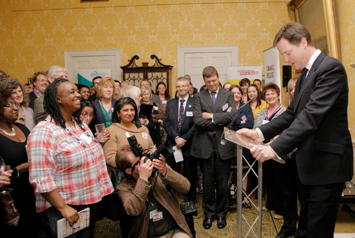 Nick Clegg addresses Time to Change supporters
