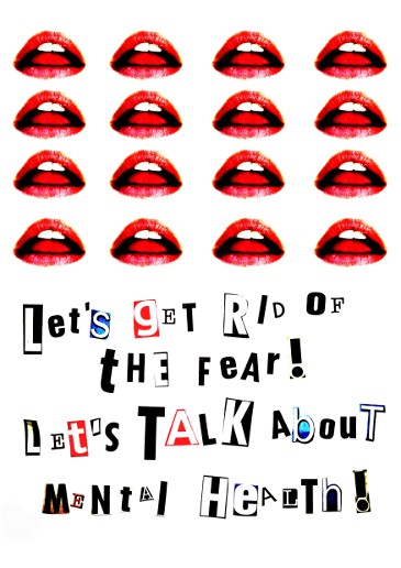 Print of lips on a page: 