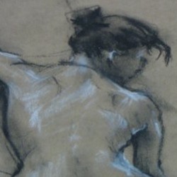 Charcoal drawing of a woman