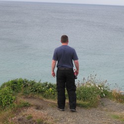 Man looking out to sea