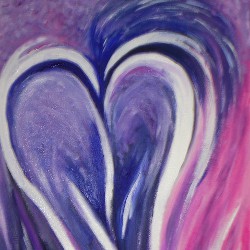 Painting of purple heart