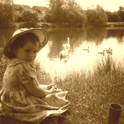 Baby sat by pond | Sepia photo | Time to Change