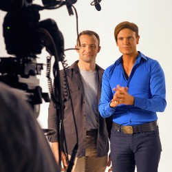 Rob and Paul being filmed for TV advert encouarging people to talk about mental health | Time to Change