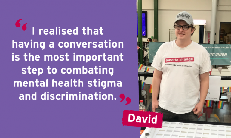 I realised that  having a conversation  is the most important  step to combating  mental health stigma  and discrimination. 