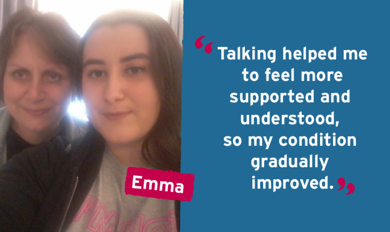 Talking helped me  to feel more  supported and  understood,  so my condition  gradually  improved.