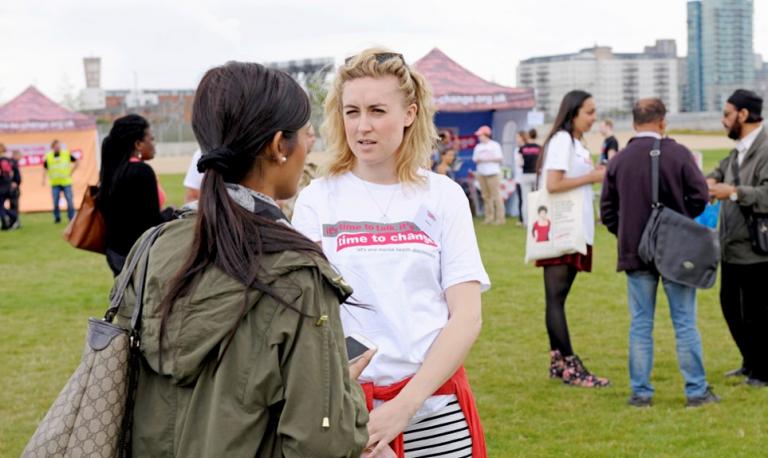 a woman at a Time to Change campaign event