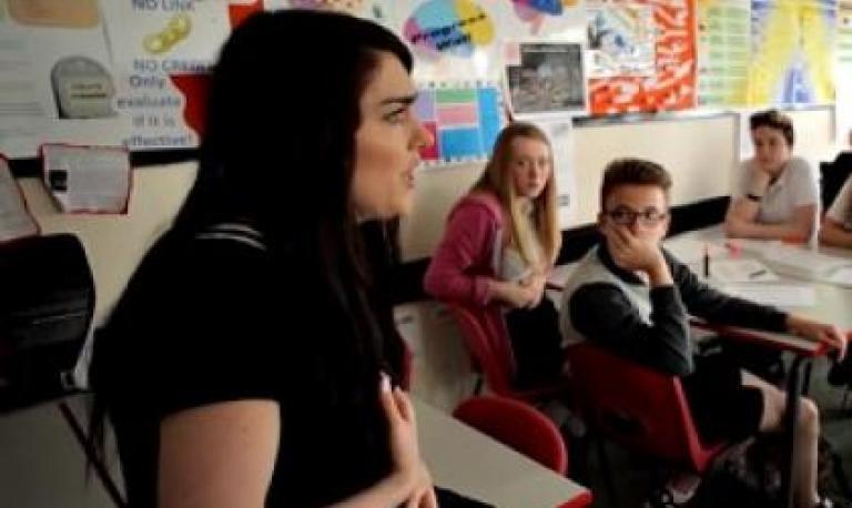 a teacher in a classroom