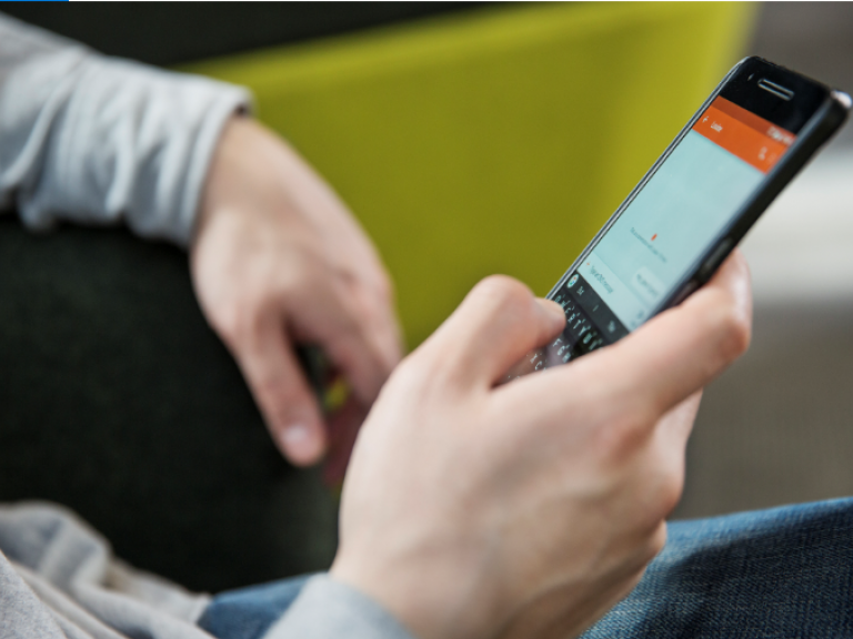 Person using a mobile phone 